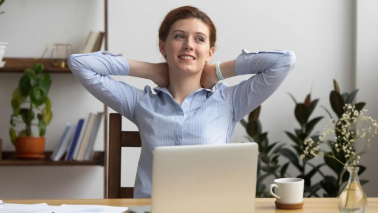 Focused remote learning environment with organized workspace