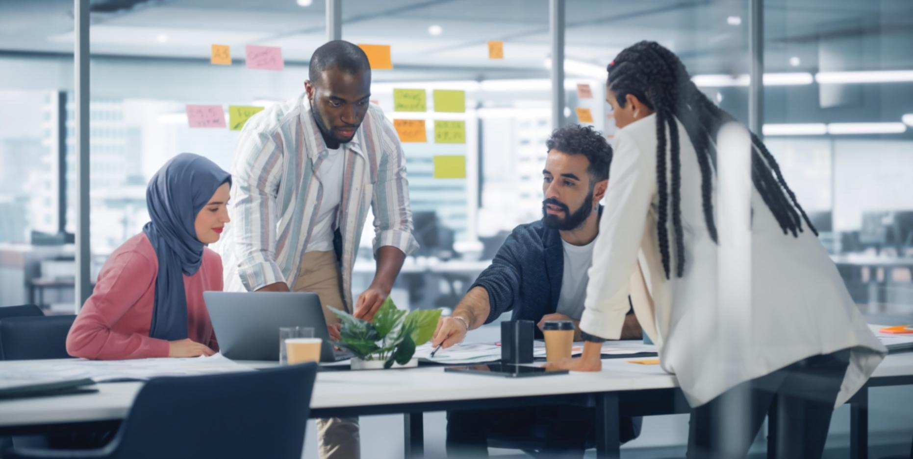 Participants working on applied career development projects